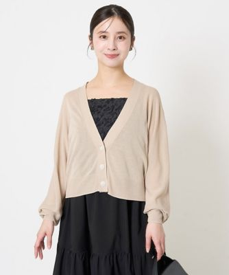 【SALE】MK MICHEL KLEIN（Women/小さいサイズ）/エムケーミッシェルクラン ドルマンスリーブシアーカーディガン/洗える ライトグレー91 トップス【三越伊勢丹/公式】