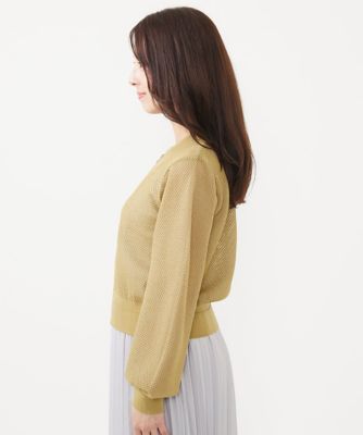 【小さいサイズ】メッシュ編みシアーＺＩＰニットブルゾン／洗える