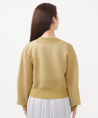【小さいサイズ】メッシュ編みシアーＺＩＰニットブルゾン／洗える