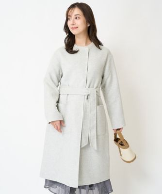 ＜MK MICHEL KLEIN（Women/小さいサイズ）＞【小さいサイズ】スムースリバーロング丈コート