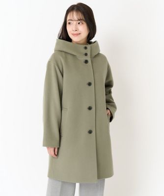 MK ミッシェルクラン（MK MICHEL  ）/【小さいサイズ】Super100sウール ミドル丈フーデットコート 小さいサイズ】Super100sウール ミドル丈フーデットコート