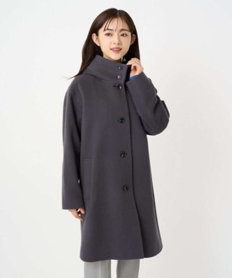 小さいサイズ】SUPER100sウール フーデットミドルコート | MK