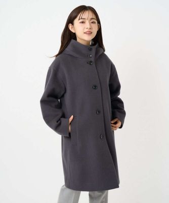 小さいサイズ】SUPER100sウール フーデットミドルコート | MK
