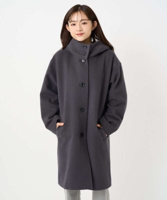 小さいサイズ】SUPER100sウール フーデットミドルコート | MK