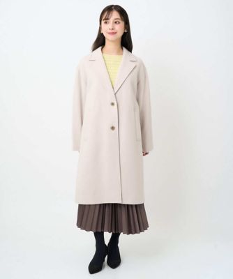 ＜MK MICHEL KLEIN（Women/小さいサイズ）＞【小さいサイズ】エアリアルウール　チェスターコート