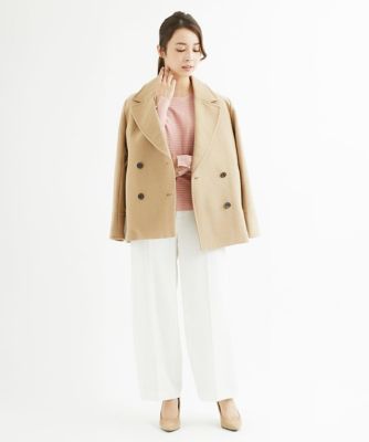 シークエル カラー切り替えメルトンPコート M