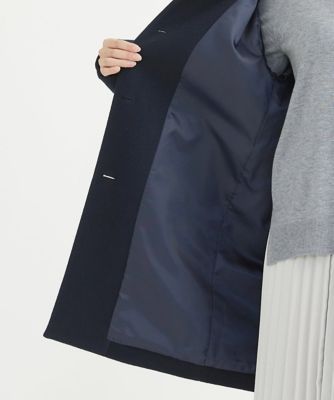 【小さいサイズ】Ｓｕｐｅｒ１００ｓウール　ミドル丈フーデットコート