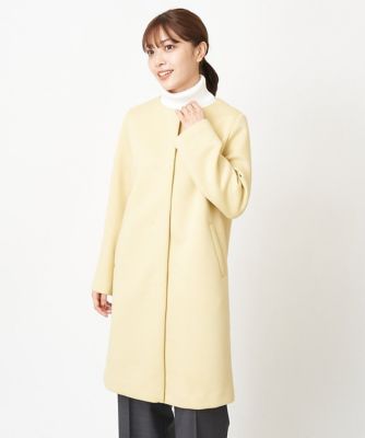 ＜MK MICHEL KLEIN（Women/小さいサイズ）＞【小さいサイズ】カットボンディングノーカラーコート／洗える