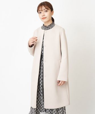【小さいサイズ】カットボンディングノーカラーコート／洗える