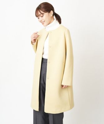 【小さいサイズ】カットボンディングノーカラーコート／洗える