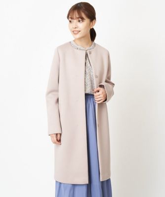 【小さいサイズ】カットボンディングノーカラーコート／洗える