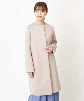 【小さいサイズ】カットボンディングノーカラーコート／洗える