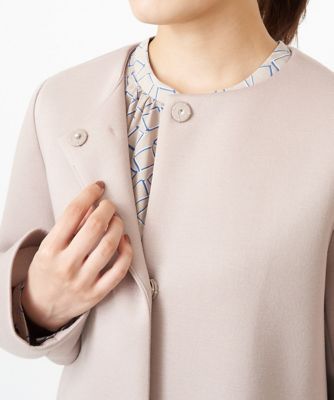 【小さいサイズ】カットボンディングノーカラーコート／洗える