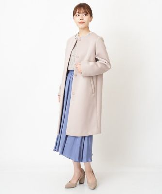 【小さいサイズ】カットボンディングノーカラーコート／洗える