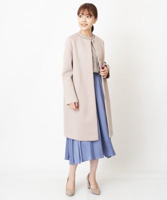 【小さいサイズ】カットボンディングノーカラーコート／洗える