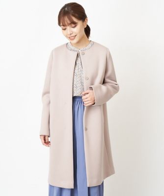【小さいサイズ】カットボンディングノーカラーコート／洗える