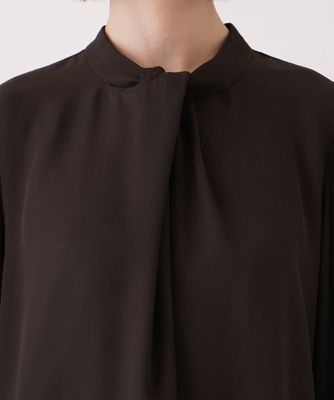 【小さいサイズ】ドレープアクセントジョーゼットブラウス