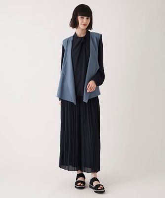 【小さいサイズ】ドレープアクセントジョーゼットブラウス