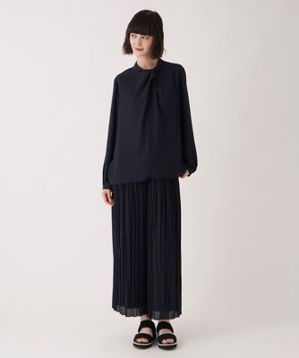 【小さいサイズ】ドレープアクセントジョーゼットブラウス