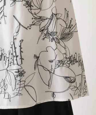 【小さいサイズ】線描き刺繍デザインブラウス