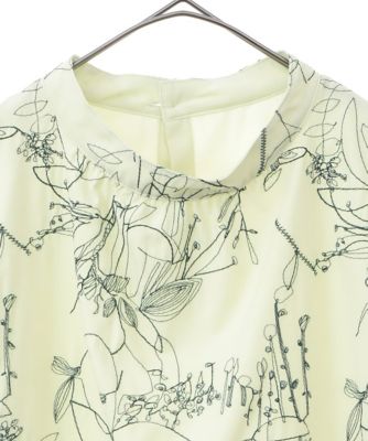 【小さいサイズ】線描き刺繍デザインブラウス