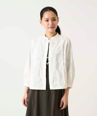 ＜HIROKO BIS（Women/小さいサイズ）＞【小さいサイズ】ボタニカルモチーフショートブラウス