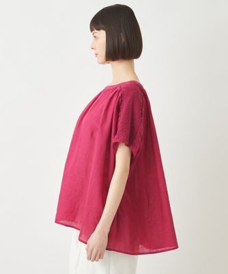 【小さいサイズ／麻製品染め】スモッキングブラウス