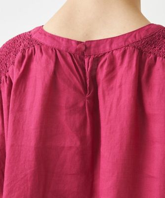 【小さいサイズ／麻製品染め】スモッキングブラウス