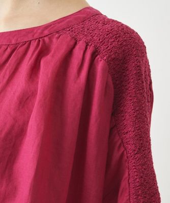 【小さいサイズ／麻製品染め】スモッキングブラウス