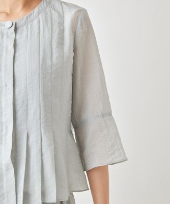 【小さいサイズ／セットアップ対応】タックプリーツブラウスジャケット