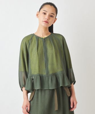 ＜HIROKO BIS（Women/小さいサイズ）＞【小さいサイズ】フレアヘムシアーメッシュブルゾン