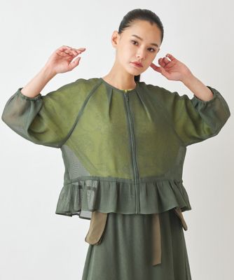 【小さいサイズ】フレアヘムシアーメッシュブルゾン