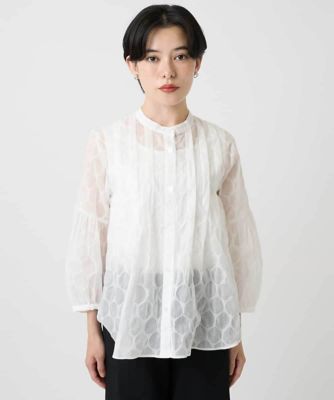 ヒロコビス（hirokobis）/【小さいサイズ】ドットシアータックロングシャツ 小さいサイズ】ドットシアータックロングシャツ | HIROKO BIS（Women