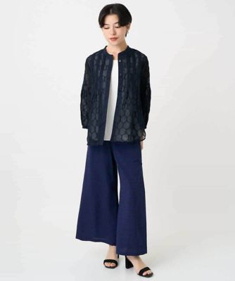 小さいサイズ】ドットシアータックロングシャツ | HIROKO BIS（Women