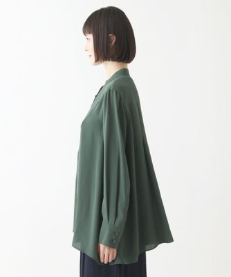 【小さいサイズ】バックサテンジョーゼットブラウス　／洗濯機で洗える