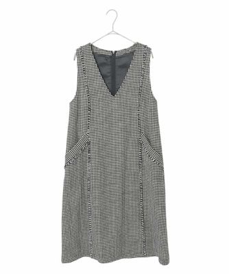＜HIROKO BIS（Women/小さいサイズ）＞【小さいサイズ／セットアップ対応】千鳥チェックツイードジャンパースカート