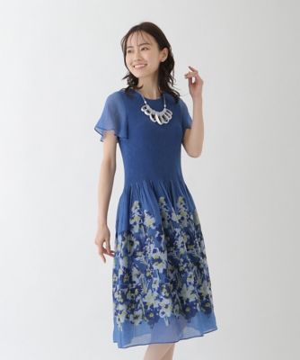 小さいサイズ】オーガンジー花柄ジャガードワンピース | ファッション  