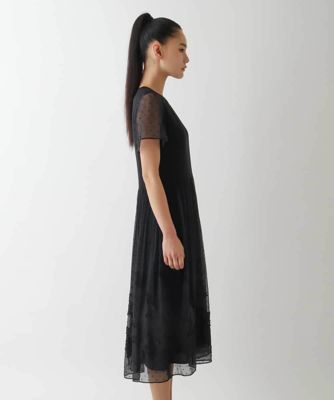 HIROKO BIS（Women/小さいサイズ）/ヒロコビス 【小さいサイズ】ドットフラワーシャーリング切り替えワンピース