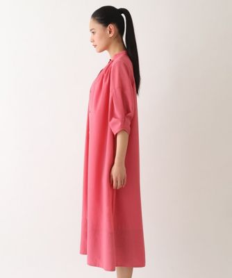 【小さいサイズ　／洗濯機で洗える】スパンボイルワッシャーシャツワンピース