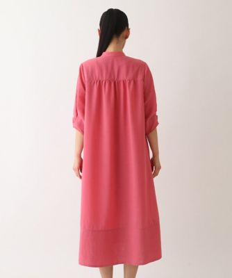 【小さいサイズ　／洗濯機で洗える】スパンボイルワッシャーシャツワンピース