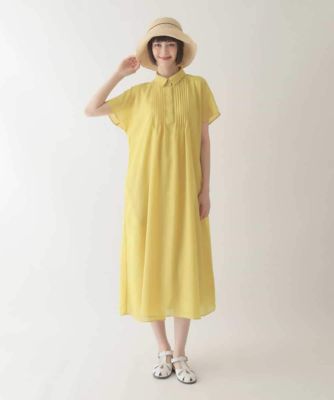 【小さいサイズ　／洗濯機で洗える】ピンタックデザインシルエットワンピース