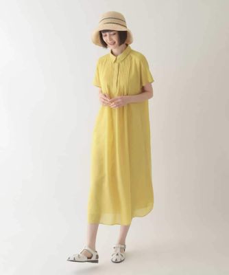 【小さいサイズ　／洗濯機で洗える】ピンタックデザインシルエットワンピース