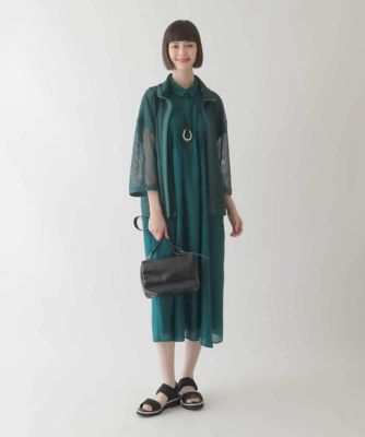 【小さいサイズ　／洗濯機で洗える】ピンタックデザインシルエットワンピース