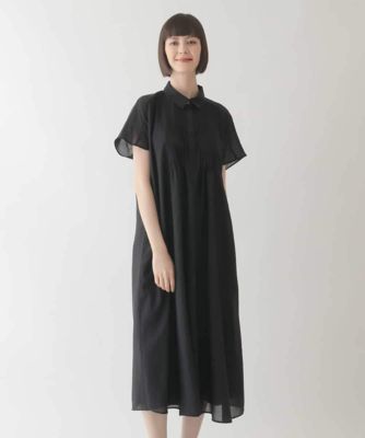 【小さいサイズ　／洗濯機で洗える】ピンタックデザインシルエットワンピース