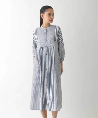 小さいサイズ】ストライプパターン切り替えデザインワンピース