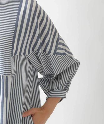 ヒロコビス（hirokobis）/【小さいサイズ】ストライプパターン切り替えデザインワンピース 小さいサイズ】ストライプパターン切り替えデザインワンピース