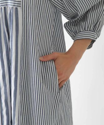 小さいサイズ】ストライプパターン切り替えデザインワンピース