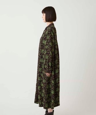 hilo hawaii ヒロハワイ ノースリーブシャツワンピース 黒花柄 XL hilo