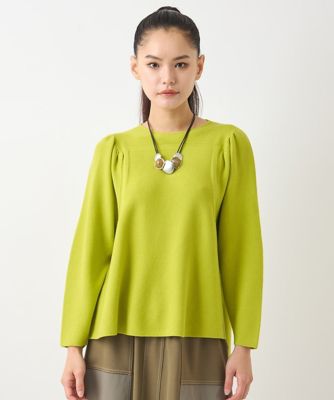 小さいサイズ】ホールガーメントフレアヘムニットプルオーバー