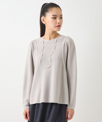 小さいサイズ】ホールガーメントフレアヘムニットプルオーバー